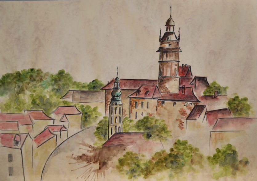 watercolor painting czech republic