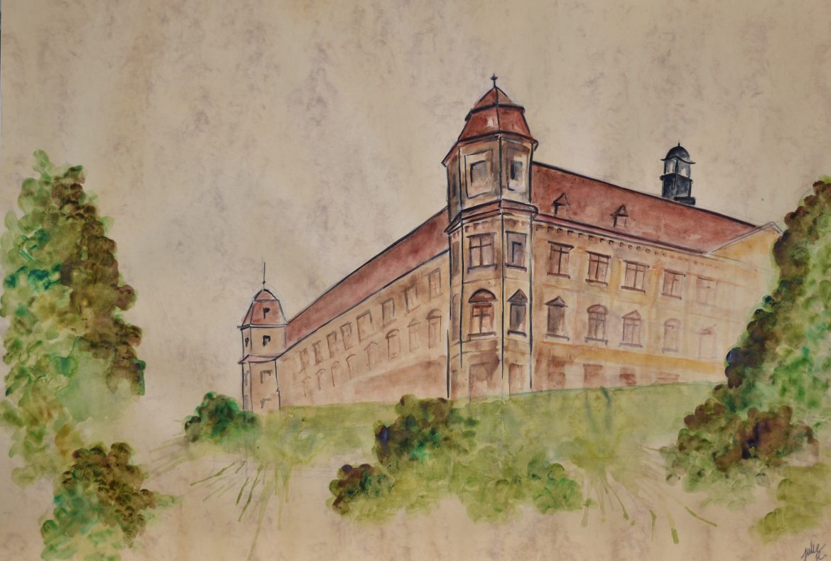 watercolor painting czech republic Holesov