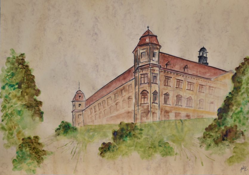 watercolor painting czech republic Holesov